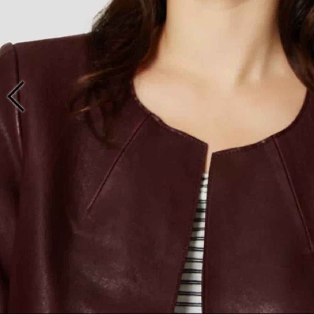Price Firm🔥Raw Edge Leather Blazer - Picture 7 of 7